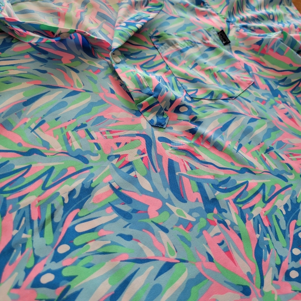 Simply Southern Men’s Shirt - Mint, Pink, Blue. Size Medium - Picture 5 of 5